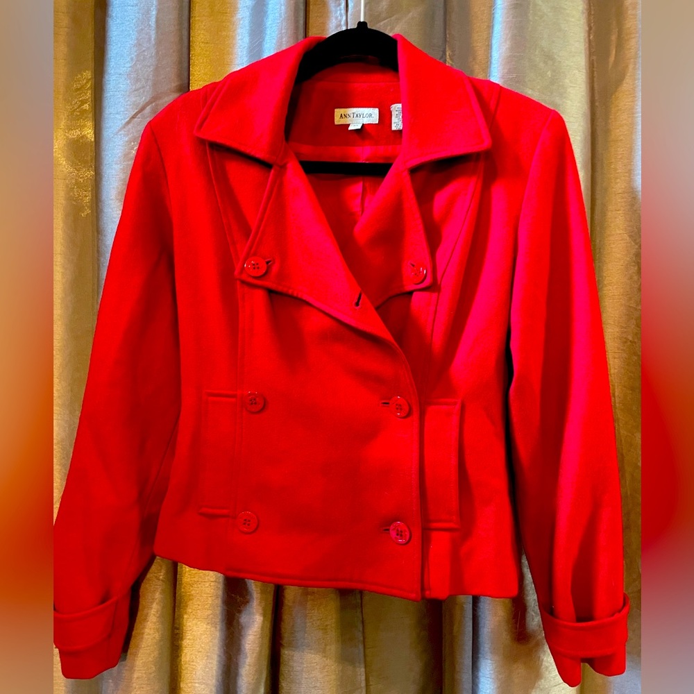 Ann Taylor Red Button Jacket